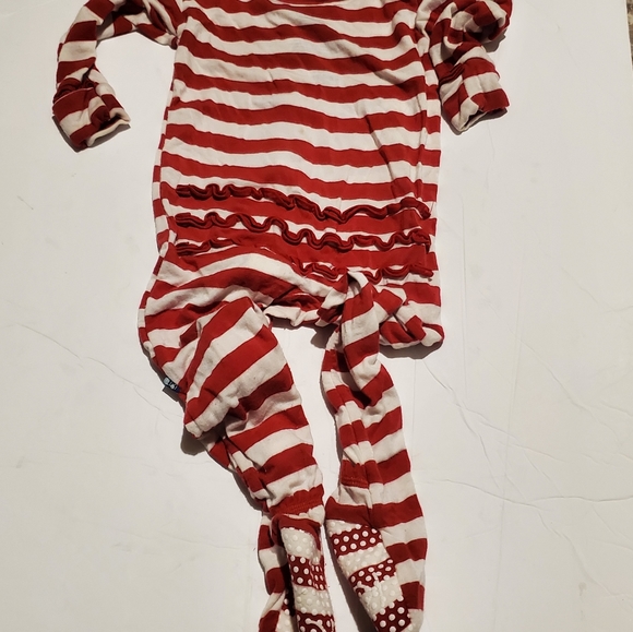 Kickee Pants Red/White Striped Onsie - Picture 5 of 8